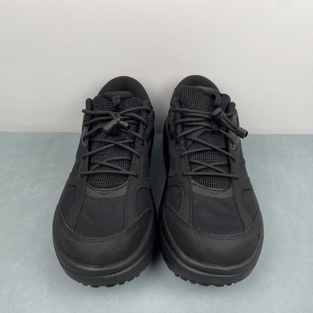 HOKA All-Black Mesh Toggle-Lace Sneakers