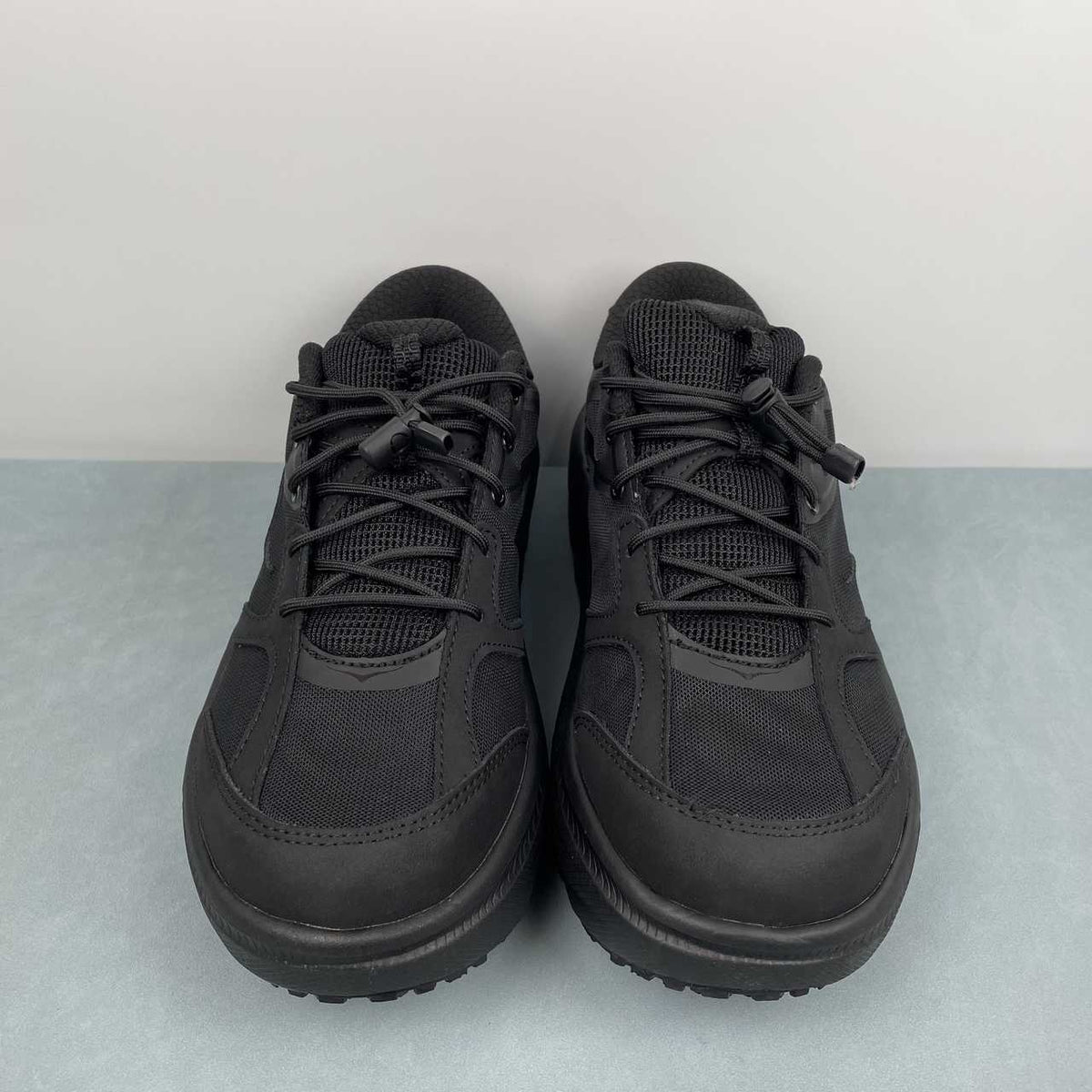 HOKA All-Black Mesh Toggle-Lace Sneakers