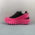 Moncler x Hoka Mafate Speed    Black and Pink Chunky Lace-Up Sneakers