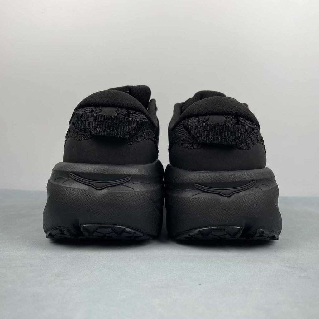 HOKA All-Black Mesh Toggle-Lace Sneakers