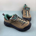 HOKA   Tan and Green Chunky Lace-Up Sneakers