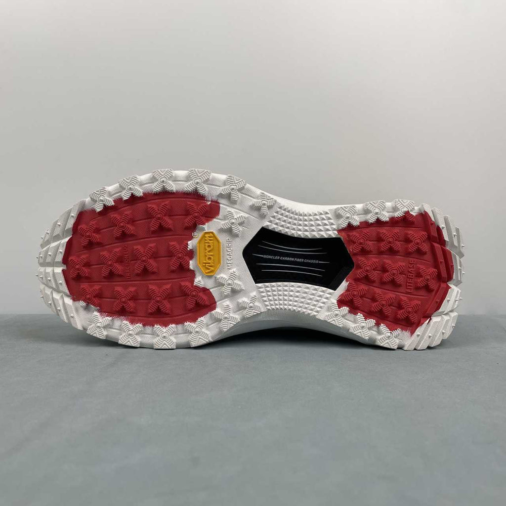 Moncler x Hoka Mafate Speed  White & Navy Sneakers with Red Accents